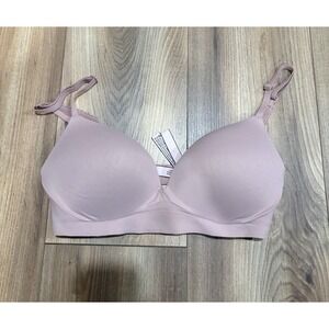 Incredible Victorias Secret Padded Wireless Bra Lace Strap Womens 32D Pink